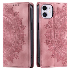 For iPhone 11 Totem Embossed Magnetic Leather Phone Case(Rose Gold)