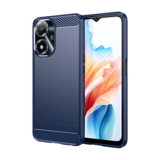 For OPPO A2M 5G Carbon Fiber Brushed Texture TPU Case(Blue)