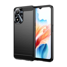 For OPPO A2M 5G Carbon Fiber Brushed Texture TPU Case(Black)