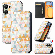 For Xiaomi Redmi 13C CaseNeo Colorful Magnetic Leather Phone Case(Rhombus)