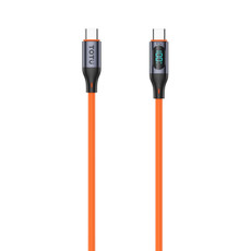 TOTU CB-7-CC 100W USB-C / Type-C to Type-C Digital Display Fast Charging Silicone Cable, Length: 1m(Orange)