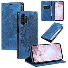 For Samsung Galaxy A32 4G Totem Embossed Magnetic Leather Phone Case(Blue)