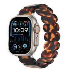 For Apple Watch Ultra 49mm Stretch Rope Resin Watch Band(Tortoiseshell)
