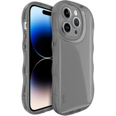 For iPhone 15 Pro Max IMAK Wave Bubble Soft Shockproof Phone Case(Transparent Black)