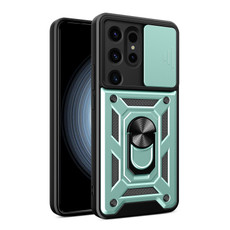 For Samsung Galaxy S24 Ultra 5G Sliding Camera Cover Design TPU+PC Phone Case(Green)