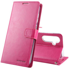 For Samsung Galaxy S23 FE 5G GOOSPERY BLUE MOON Crazy Horse Texture Leather Phone Case(Rose Red)