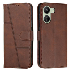 For Xiaomi Redmi 13C Stitching Calf Texture Buckle Leather Phone Case(Brown)