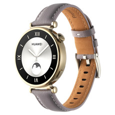 For Huawei Watch GT4 41mm 18mm Thread Pin Buckle Leather Watch Band(Grey)