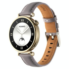 For Huawei Watch GT4 41mm 18mm Thread Pin Buckle Leather Watch Band(Purple)