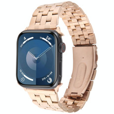 For Apple Watch Ultra 49mm 22mm Ultra-thin Five Beads Stainless Steel Watch Band(Rose Gold) For Apple Watch Ultra 49mm 22mm Ultra-thin Five Beads Stainless Steel Watch Band(Rose Gold)