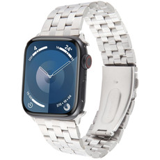 For Apple Watch SE 2023 44mm 22mm Ultra-thin Five Beads Stainless Steel Watch Band(Silver) For Apple Watch SE 2023 44mm 22mm Ultra-thin Five Beads Stainless Steel Watch Band(Silver)
