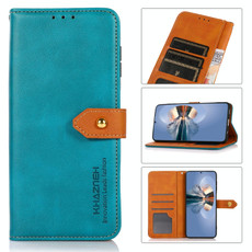 For Xiaomi Redmi Note 13 Pro+ KHAZNEH Cowhide Texture Flip Leather Phone Case(Blue)