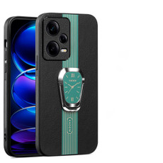 For Redmi Note 12 Pro 5G Global Magnetic Litchi Leather Back Phone Case with Holder(Green) For Redmi Note 12 Pro 5G Global Magnetic Litchi Leather Back Phone Case with Holder(Green)
