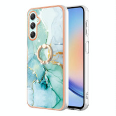 For Samsung Galaxy A25 5G Electroplating Marble IMD TPU Phone Case with Ring Holder(Green 003) For Samsung Galaxy A25 5G Electroplating Marble IMD TPU Phone Case with Ring Holder(Green 003)