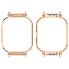 For Redmi Watch 4 Metal Frame Watch Protective Case(Rose Gold)