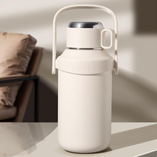 316 Stainless Steel Outdoor Sports Large Capacity Thermos Cup with Tea Filter, Color: 1000ml White