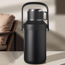 316 Stainless Steel Outdoor Sports Large Capacity Thermos Cup with Tea Filter, Color: 1000ml Black