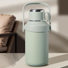 316 Stainless Steel Outdoor Sports Large Capacity Thermos Cup with Tea Filter, Color: 1000ml Green