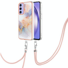 For Samsung Galaxy A15 5G Electroplating IMD TPU Phone Case with Lanyard(White Marble) For Samsung Galaxy A15 5G Electroplating IMD TPU Phone Case with Lanyard(White Marble)