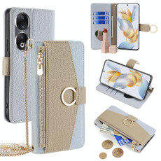 For Honor 90 5G Crossbody Litchi Texture Leather Phone Case(Blue)
