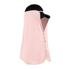 Summer Ice Silk Sunshade Outdoor Hat Curtain Ladies Anti-UV Riding Shawl Headscarf(XTJ49 Cherry Pink)