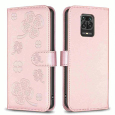 For Xiaomi Redmi Note 9 Pro Max Four-leaf Embossed Leather Phone Case(Pink) For Xiaomi Redmi Note 9 Pro Max Four-leaf Embossed Leather Phone Case(Pink)
