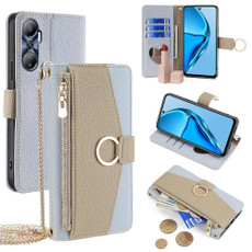 For Infinix Hot 20 4G Crossbody Litchi Texture Leather Phone Case(Blue)