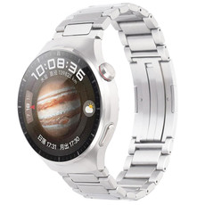 For Huawei Watch GT3 SE H-Shaped Folding Buckle Stainless Steel Metal Watch Band(Silver)