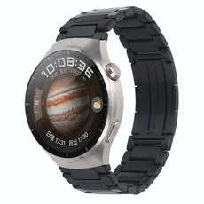For Huawei Watch3 / Watch3 Pro H-Shaped Folding Buckle Stainless Steel Metal Watch Band(Black)