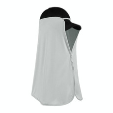 Summer Ice Silk Sunshade Outdoor Hat Curtain Ladies Anti-UV Riding Shawl Headscarf(XTJ49 Space Ash)
