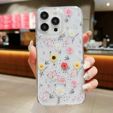 For iPhone 14 Pro Max Spring Garden Epoxy TPU Phone Case(F01 Love of Butterfly)