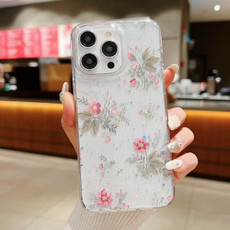 For iPhone 13 Pro Max Spring Garden Epoxy TPU Phone Case(F04 French Flowers)