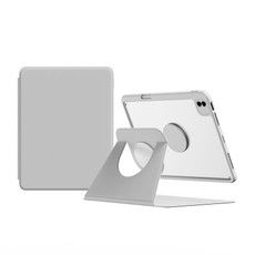 For iPad 10.2 2021 / 2020 Detachable Magnetic Rotation Smart Leather Tablet Case(Light Grey)