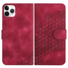 For iPhone 11 Pro Max YX0060 Elephant Head Embossed Phone Leather Case with Lanyard(Rose Red)