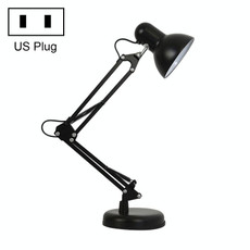 Wrought Iron Children Learning Desk Lamp Folding LED Eye Protection Lamp, US Plug, Size: 60cm(Black)