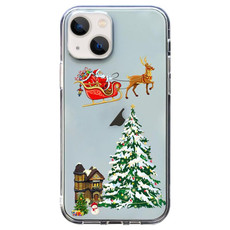 For iPhone 13 Christmas Colored Drawing Pattern High Transparent Soft TPU Phone Case(Christmas)