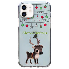 For iPhone 12 mini Christmas Colored Drawing Pattern High Transparent Soft TPU Phone Case(Elk)