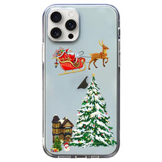 For iPhone 15 Pro Max Christmas Colored Drawing Pattern High Transparent Soft TPU Phone Case(Christmas)