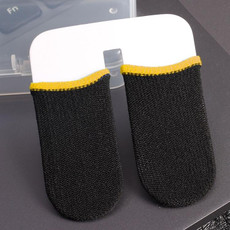 Carbon Fiber Touchscreen Anti-slip Anti-sweat Gaming Finger Cover for Thumb / Index Finger (Yellow)