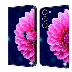 For Samsung Galaxy S24+ 5G Crystal 3D Shockproof Protective Leather Phone Case(Pink Petals)