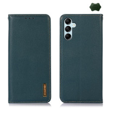 For Samsung Galaxy A35 5G KHAZNEH Nappa Top Layer Cowhide Leather Phone Case(Green)