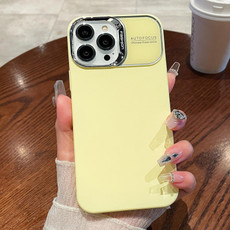 For iPhone 15 Pro Skin Fee PC Liquid Silicone Phone Case(Yellow)