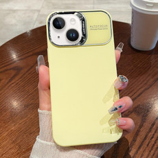 For iPhone 15 Skin Fee PC Liquid Silicone Phone Case(Yellow)