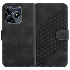 For Realme C53/Narzo N53 YX0060 Elephant Head Embossed Phone Leather Case with Lanyard(Black) For Realme C53/Narzo N53 YX0060 Elephant Head Embossed Phone Leather Case with Lanyard(Black)
