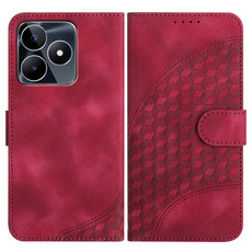 For Realme C53/Narzo N53 YX0060 Elephant Head Embossed Phone Leather Case with Lanyard(Rose Red) For Realme C53/Narzo N53 YX0060 Elephant Head Embossed Phone Leather Case with Lanyard(Rose Red)