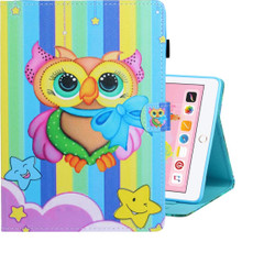 For iPad Air / Air 2 / iPad 9.7 Colored Drawing Horizontal Flip PU Leather Case with Holder & Card Slot & Sleep / Wake-up Function(Rainbow Owl)