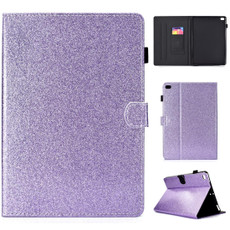 For iPad Air / Air 2 / iPad 9.7 Varnish Glitter Powder Horizontal Flip Leather Case with Holder & Card Slot(Purple)