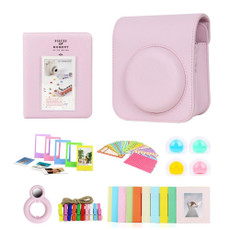 For Polaroid Mini12 7 in 1 Photo Album Sticker Photo Frame Camera Bag, Color: Pink