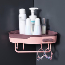 2 PCS Punch-Free Shaped Triangle Rack Bathroom Corner Shelf(Pink) 2 PCS Punch-Free Shaped Triangle Rack Bathroom Corner Shelf(Pink)