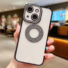 For iPhone 14 Plus Electroplated Diamond TPU Phone Case(Black)